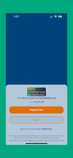 Android application The Alterna Sin Fronteras Card screenshort