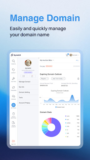 Dynadot - Tablet Domain App Screen 3