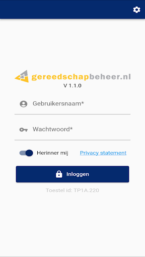 Android application Gereedschapbeheer screenshort