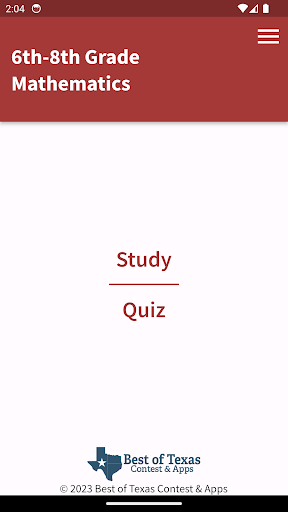 Android application BOT 6th-8th Grade Mathematics screenshort