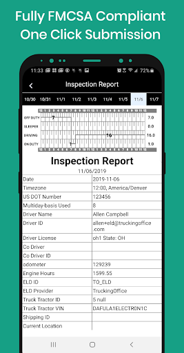 TruckingOffice ELD Screen 3