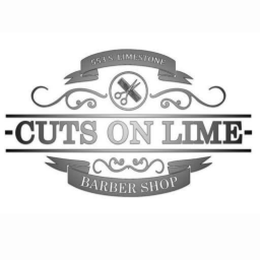 Cuts on lime barbershop logo