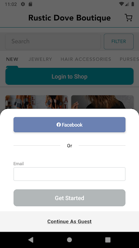 Android application Rustic Dove Boutique screenshort