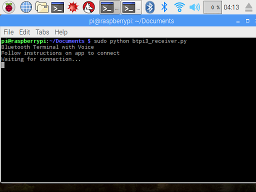 Bluetooth Terminal Android-Pi3 Screen 3