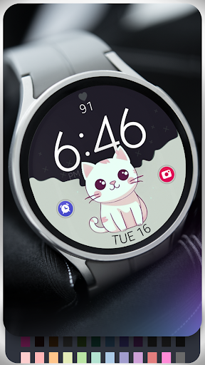 Cat digital cute watch face Screen 3