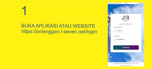 Android application pelanggan iseven net screenshort