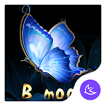 Blue Flower Butterfly  - APUS Launcher Free Theme Apk