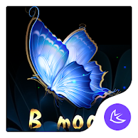 Blue Flower Butterfly  - APUS Launcher Free Theme