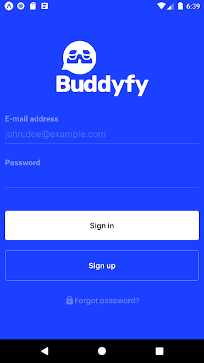Android application Buddyfy screenshort