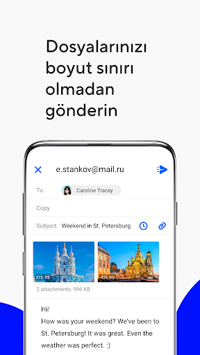 Mail: E-Posta, Bulut, Takvim ekran görüntüsü