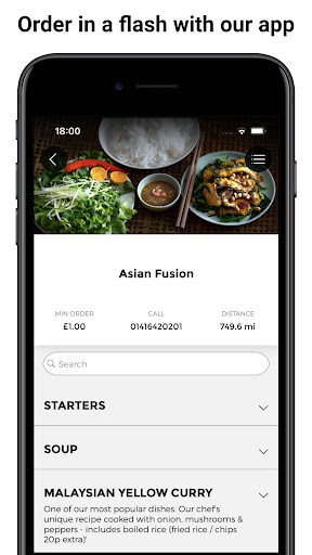 Android application Asian Fusion, Cambuslang screenshort