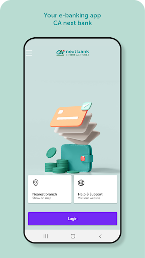 Android application e-banking CA next bank screenshort