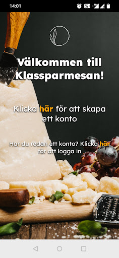 Android application KlassParmesan screenshort