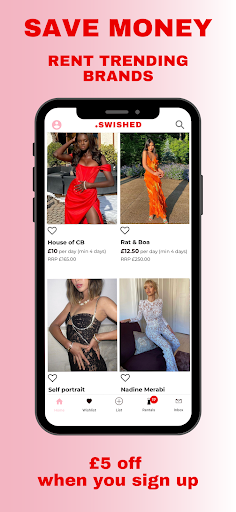 Android application Swished | Rent & Lend Fashion screenshort