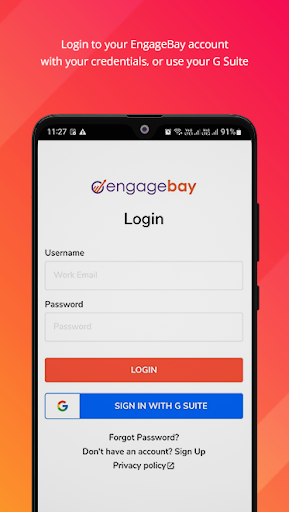 Android application EngageBay Live Chat screenshort