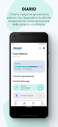 Android application Closer. screenshort