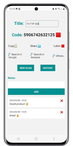 Product Barcode Scanner Screen 2