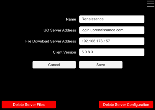 MobileUO Screen 2