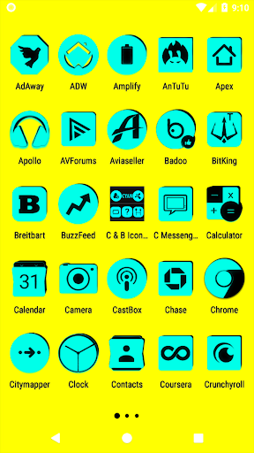 Cyan and Black Icon Pack Screen 2