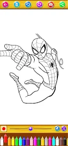 Coloring Hero Spider blue