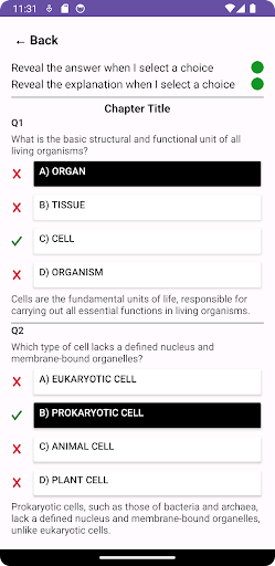 Biology Exam Screen 2