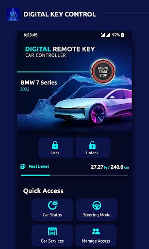 Digital Car Key Remote Control Screen 2