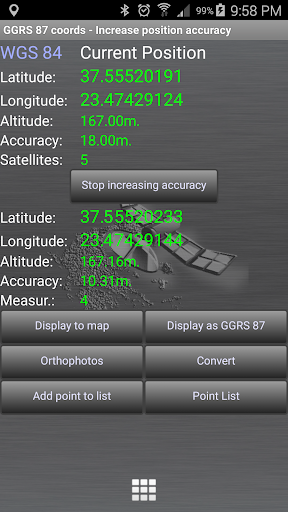 Android application GGRS87 coords (ΕΓΣΑ87) screenshort