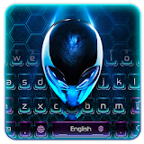 3D Blue Alien UFO Keyboard icon