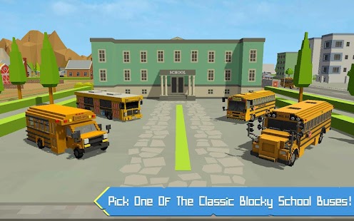 School Bus Game Blocky World Screenshot