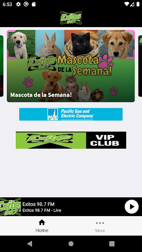 Android application Exitos 98.7 screenshort