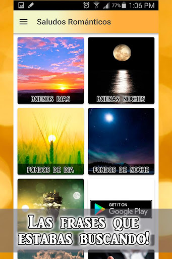 Android application Buenos Días Buenas Noches Amor screenshort