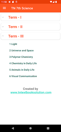 Android application TN 7th Science screenshort