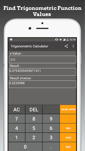 Screenshot of Trigonometric Calculator