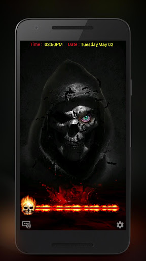 Android application Skull Live Lock Screen screenshort