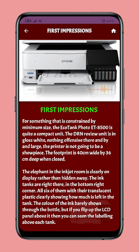 Epson EcoTank ET-8500 Guide Screen 2