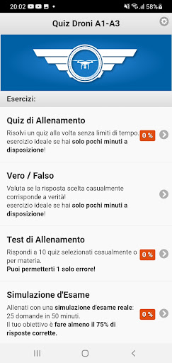 Android application Quiz Droni A1-A3 screenshort
