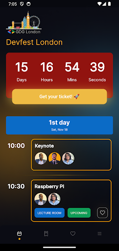 Android application Devfest London screenshort