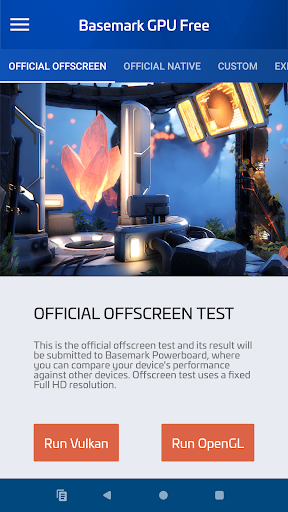 Android application Basemark GPU screenshort