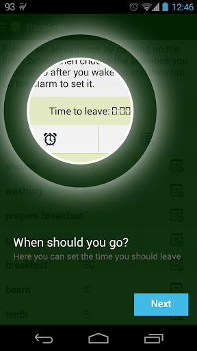 Android application Parakeet - Waking up made easy screenshort