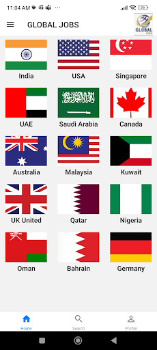 Android application Global Jobs screenshort