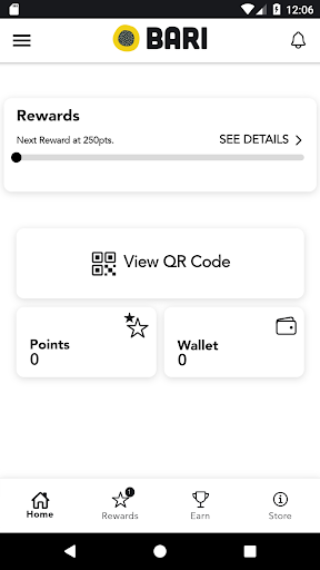 Android application Bari Rewards screenshort