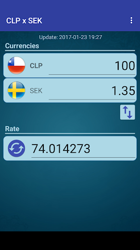 Android application Chile Peso x Swedish Krona screenshort
