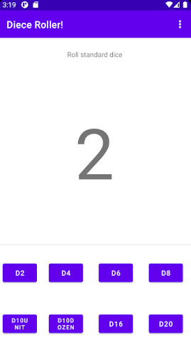 Android application Dice Roller! screenshort