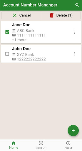 Android application Account Number/Bank Informatio screenshort