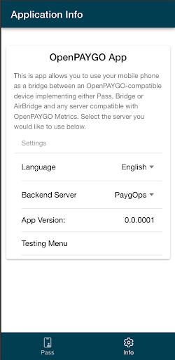 OpenPAYGO App Screen 2