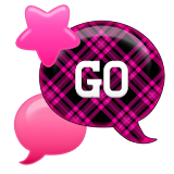 GO SMS - Bubble Pink Stars icon