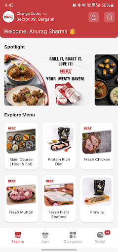 Android application Meat99 screenshort