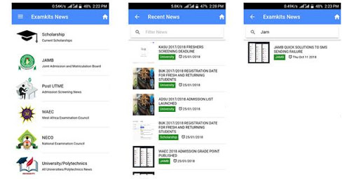 Android application Examkits screenshort