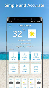 Captura de Pantalla 2 Temperature Today - Weather Fo android