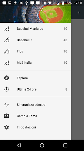 Android application Baseball Notizie ITA screenshort